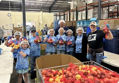 people at a food bank