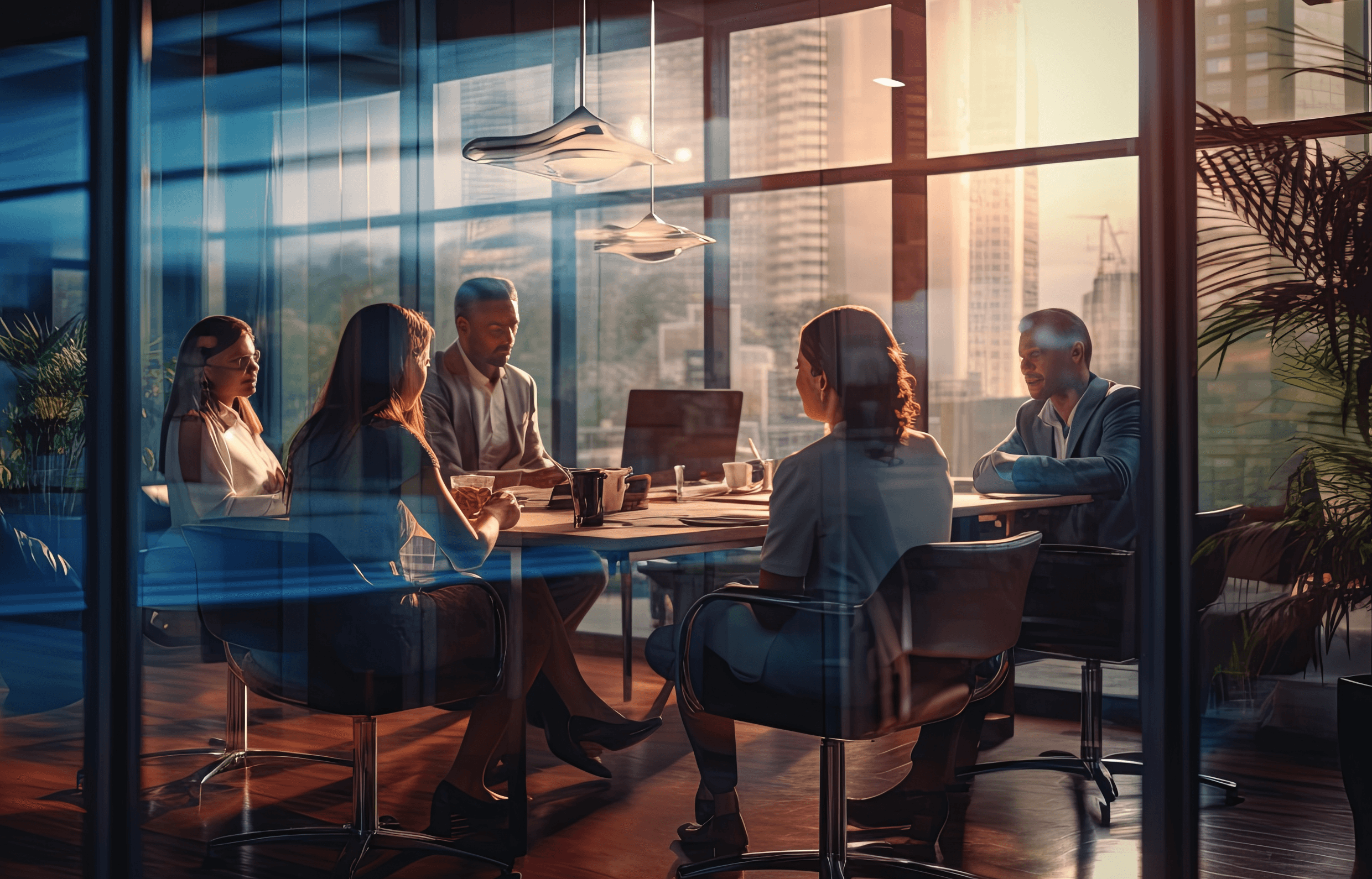 Meeting between coworkers in an office setting
