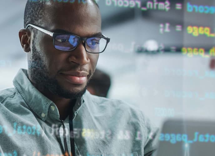 man coding