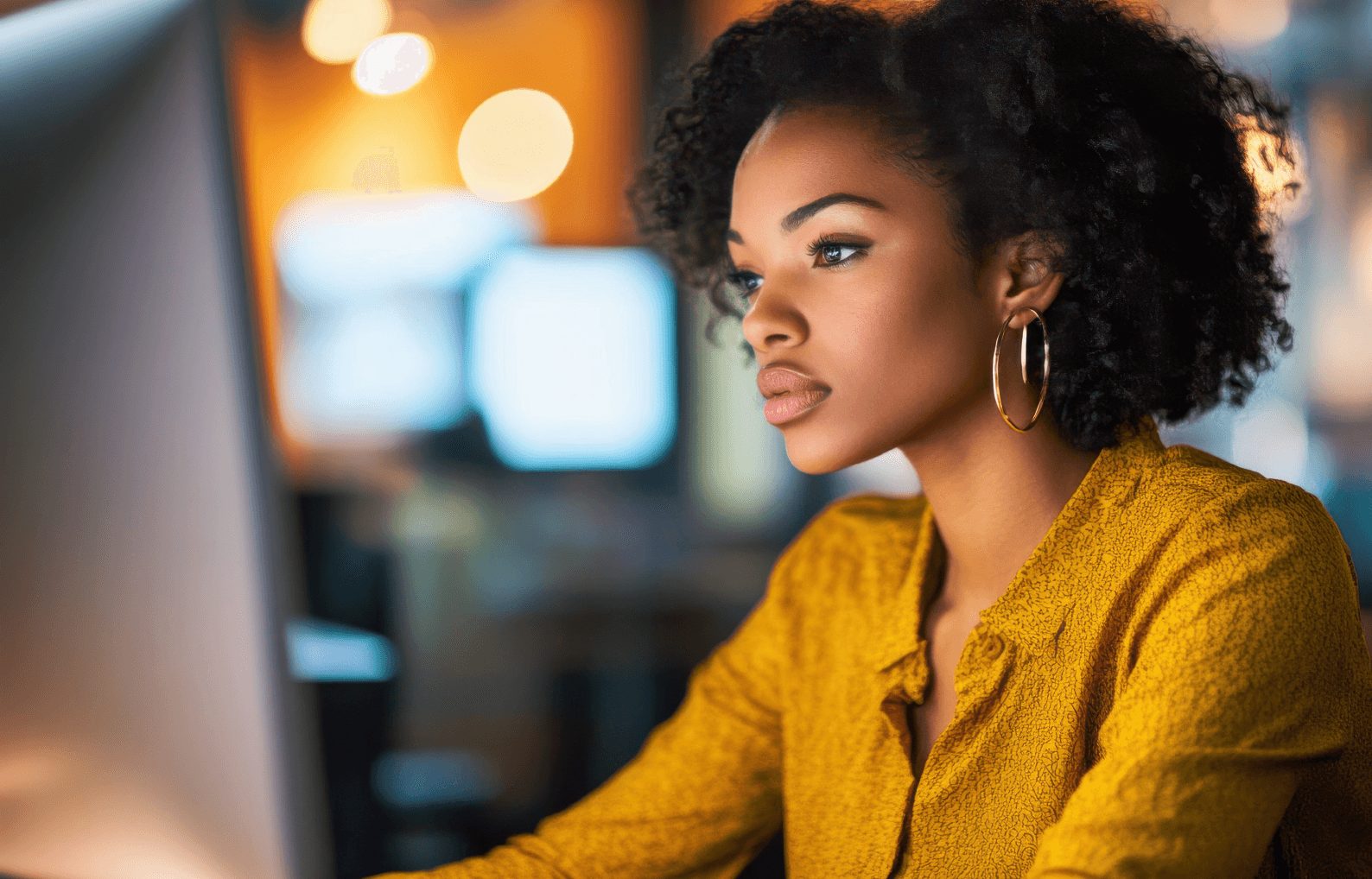 Woman in a virtual meeting