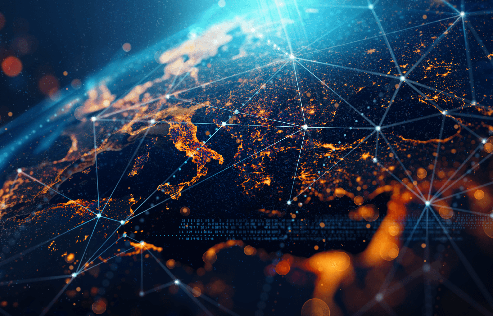 Connected payments network graphic