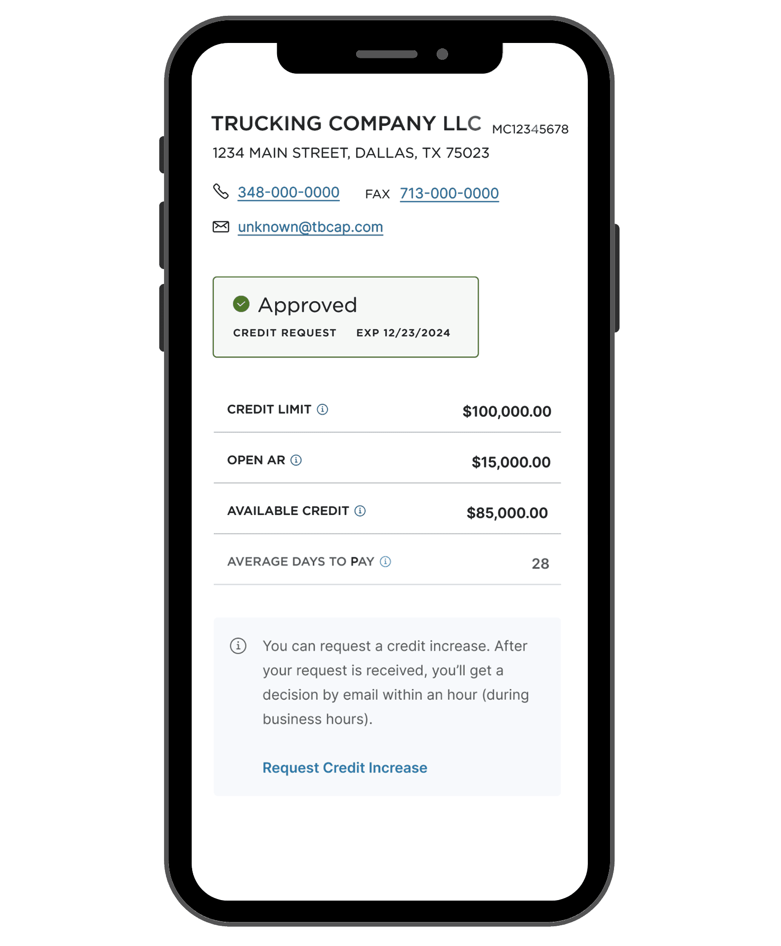 Phone credit check